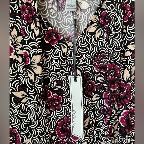 By Design blouse with neck tie option Sleeveless Sz Small Purple Black NWT - Picture 6 of 8